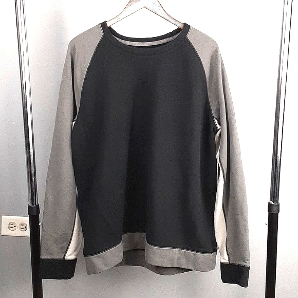 Converse Black Gray Black Colorblock Crewneck Sweater